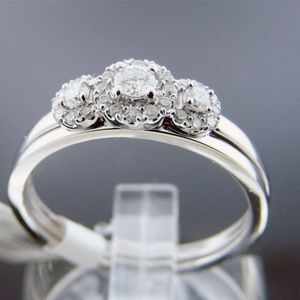 10k Solid Gold Engagement Ring band 0.30 diamonds